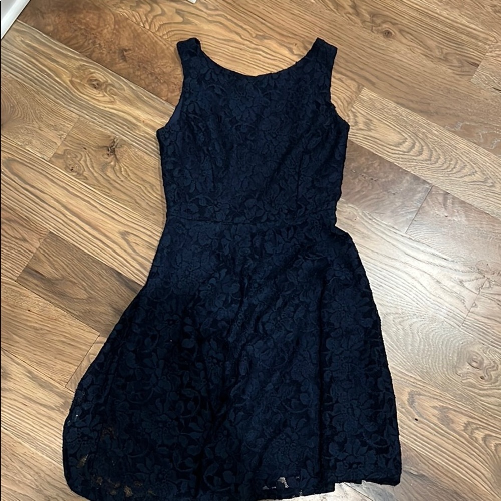 Navy lacey dress with floral pattern